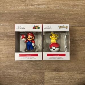 Super Mario And Pikachu Ornament Lot Super Smash Bros. NIB Pokémon Nintendo